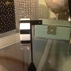 Black & White Stripe Chunky Bangle